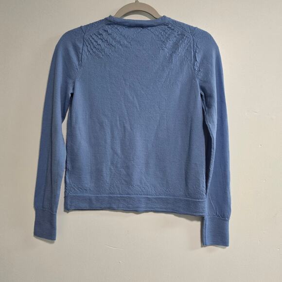 J. Crew Blue Margot Crewneck Merino Wool Textured Sweater Size Small - Picture 4 of 5